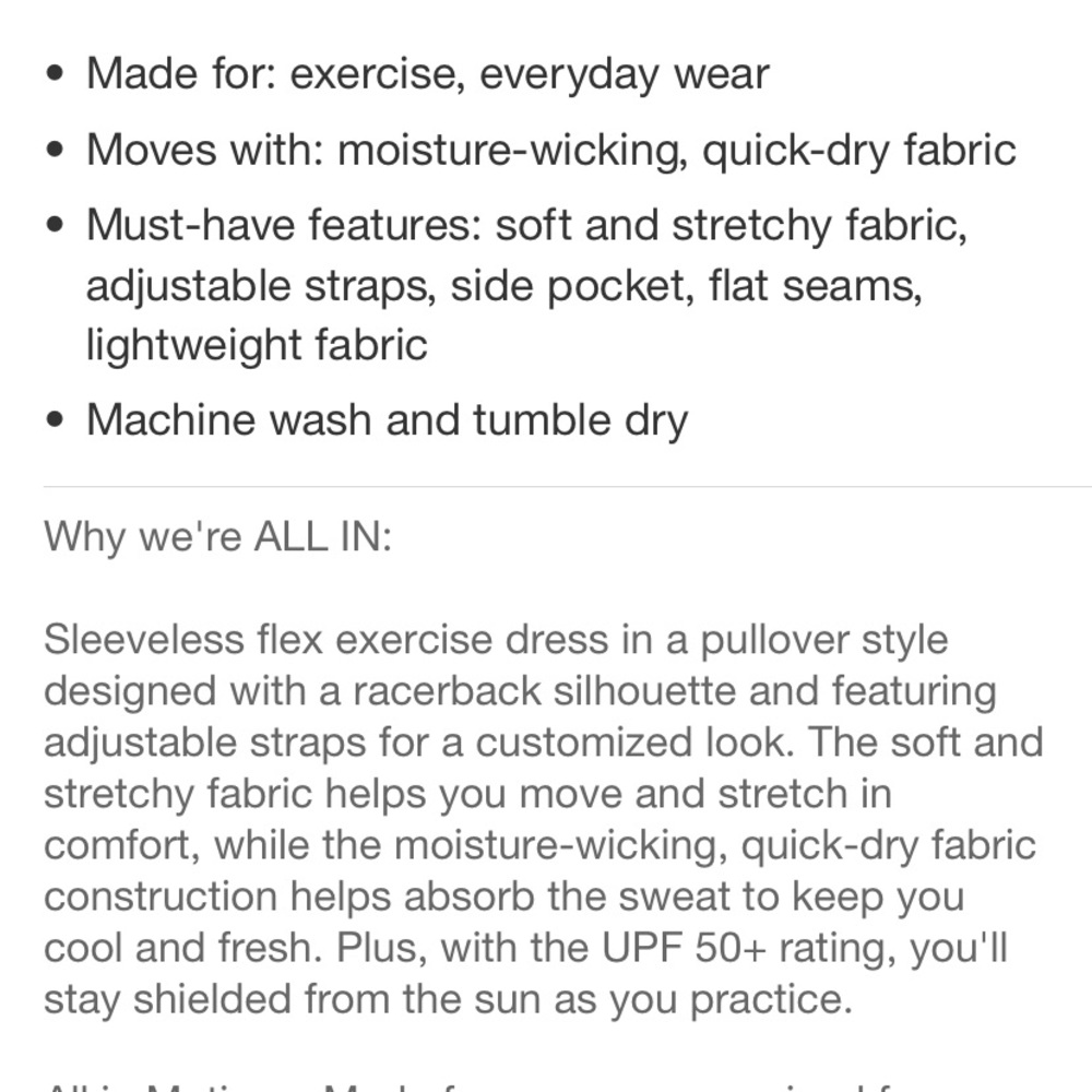 Women's Flex Strappy Exercise Dress - All in
Motion Black  NWT - Picture 6 of 9